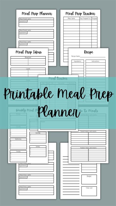 9 Page printable meal prep planner to track and plan your meal ...