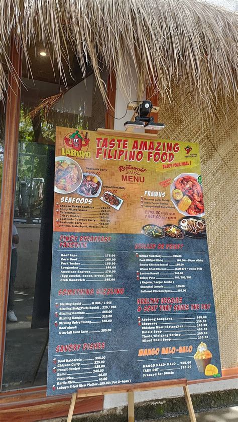 Menu at Labuyo Native Restaurant, Lapu-Lapu City