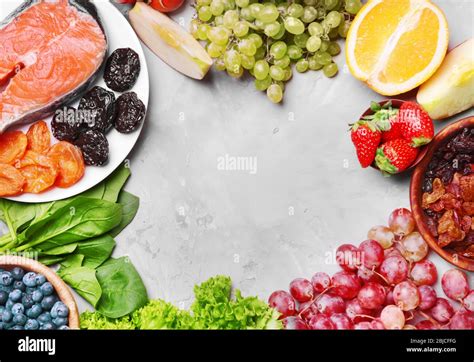 Healthy food on table Stock Photo - Alamy