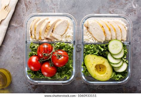 Healthy Meal Prep Containers Chicken Rice Stock Photo 1060933151 ...