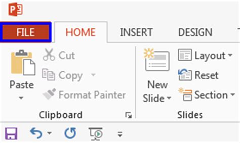 Options Tab in Backstage View in PowerPoint 2013 for Windows