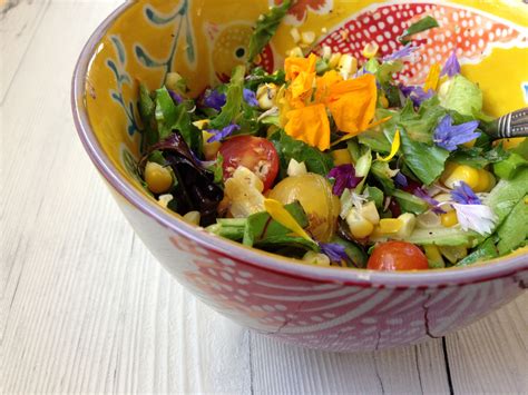 Colorful Edible Flower Salad