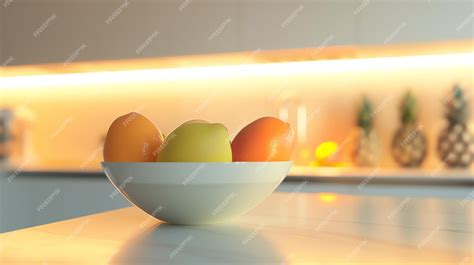 Premium Photo | A beautiful bowl of fresh fruit sitting on a kitchen ...