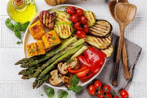 Assorted Grilled Vegetables on a Plate, Showcasing a Colorful and ...