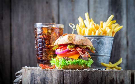 burgers, Drinking glass, Fries, Food Wallpapers HD / Desktop and Mobile ...