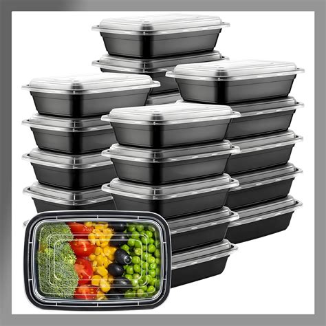 Amazon.com: Pokanic Meal Prep Containers [10 Set] 24 oz with Lids, 1 ...