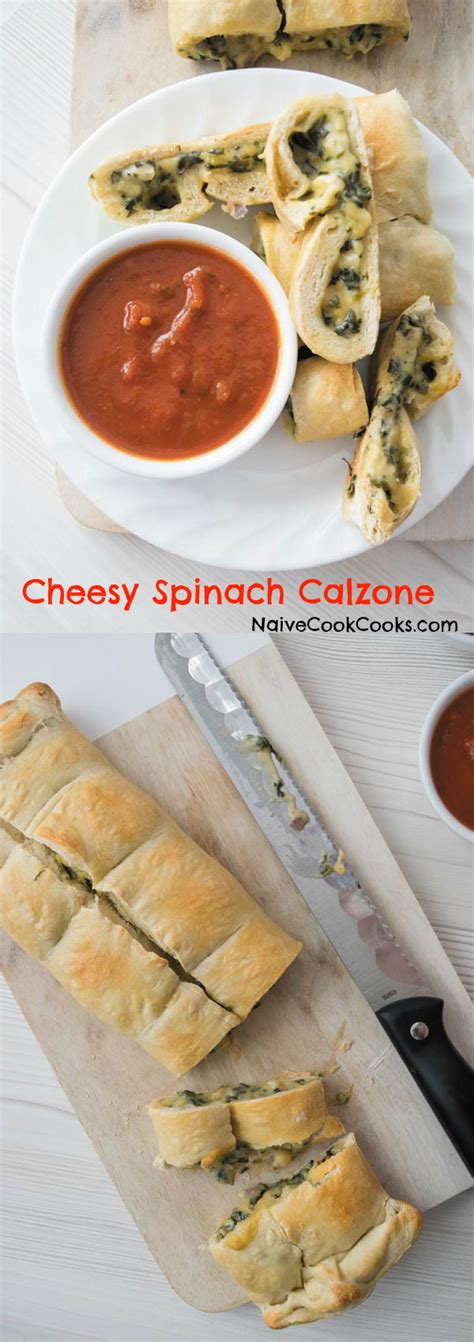 Cheesy Spinach Calzones | Naive Cook Cooks