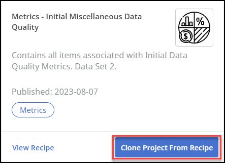 Project Recipe: Metrics - Initial Miscellaneous Data Quality for ...