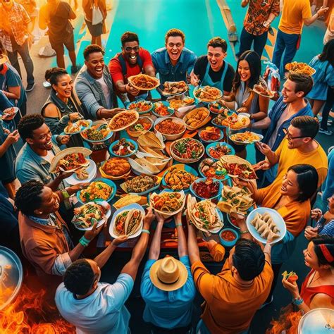 A Vibrant Food Market in Full Swing | Premium AI-generated image