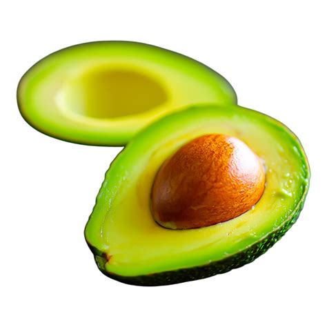 Freshly Cut Avocado Halves Showing Creamy Green Flesh and Seed 53718632 PNG