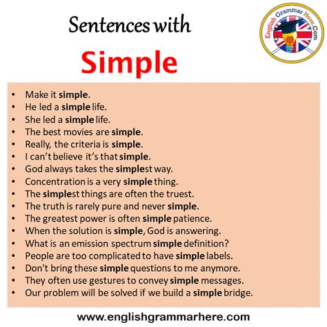 Sentences with Simple, Simple in a Sentence in English, Sentences For ...