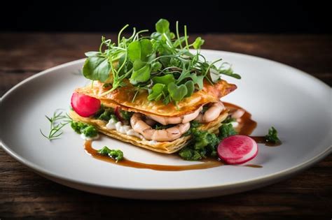 Beautifully Plated Gourmet Dish | Premium AI-generated image