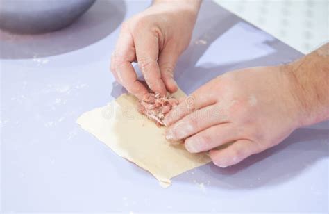 Chef Using Hand Preparing Food Stock Image - Image of view, cooking ...