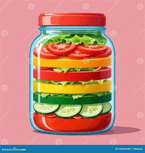 Layered Salad in a Glass Jar on Pink Background Stock Photo - Image of ...