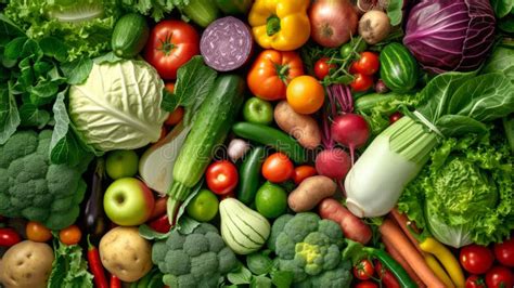 A Vibrant, Colorful Assortment of Fresh Vegetables Including Tomatoes ...