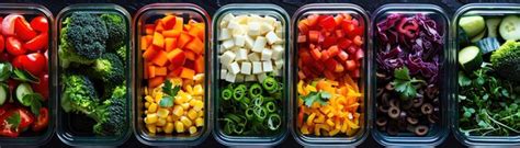 Colorful healthy meal prep boxes vibrant vegetables and proteins ...