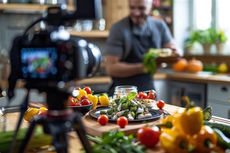 Premium Photo | Portrait of food influencer reviewing food with camera ...