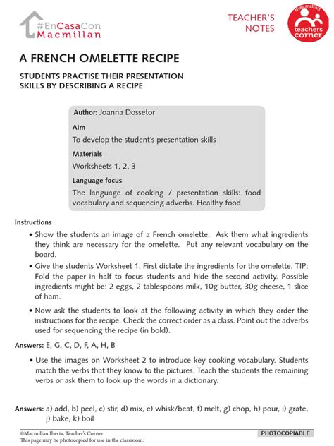 Describing A Recipe TN 1 | PDF | Linguistics