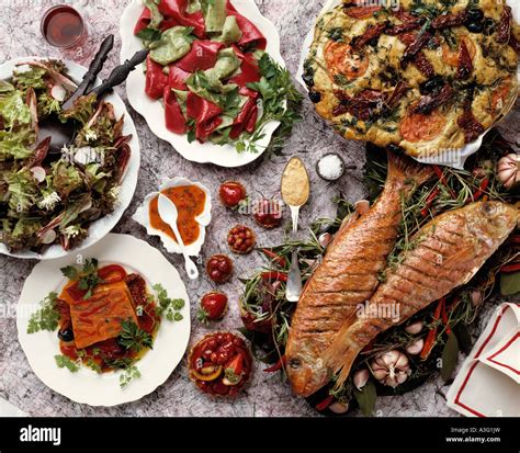 Overhead shot of red food editorial food Stock Photo - Alamy