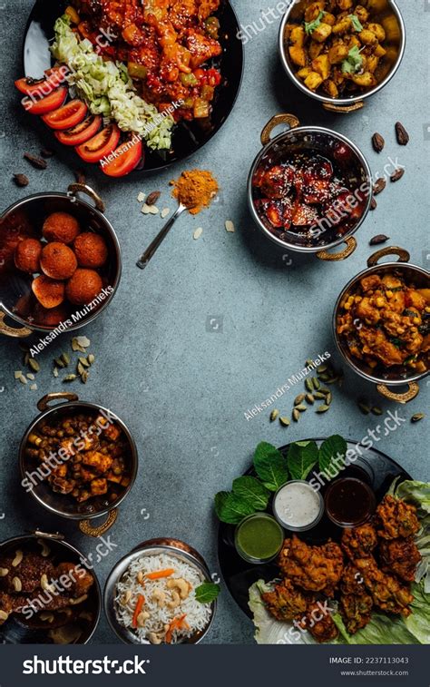 Vertical Photo Sssorted Indian Food On Stock Photo 2237113043 ...