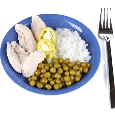 Premium Photo | Healthy food on plate isolated on white