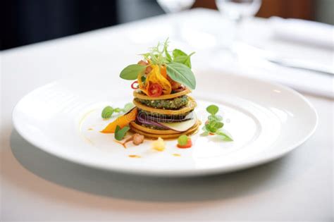 Final Plated Ratatouille Dish with Basil Garnish Stock Photo - Image of ...