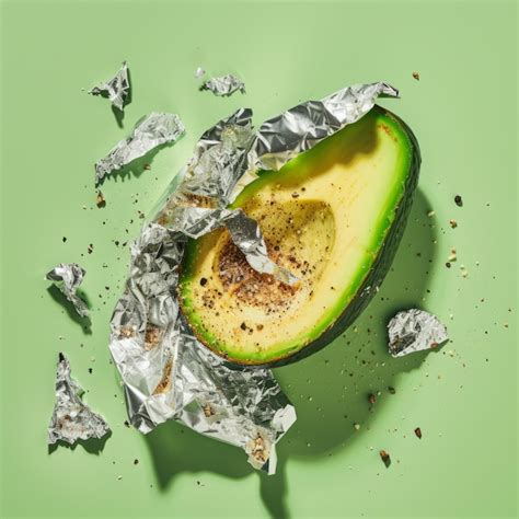 Premium Photo | Half an avocado in foil