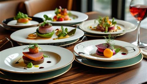 A Selection of Artfully Plated Dishes from a Gourmet Tasting Menu ...
