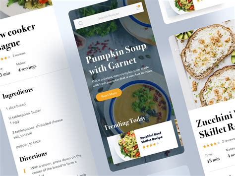 Recipe App Home Screen &amp; Recipe Details | Food app, Recipe book app ...