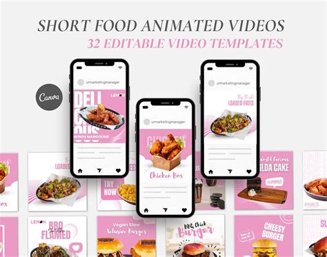 Food and Restaurant Short Videos Teasers Showcase Editable CANVA ...