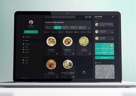 Food dashboard UI on Behance