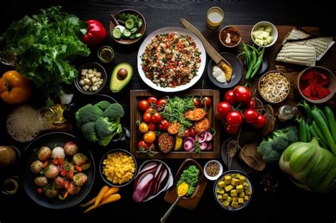 Premium Photo | Dining with Wellness Exploring the Bounty of Healthy ...