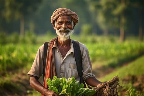 Indian farmer doing agriculture vegetable smiling plant. | premium ...