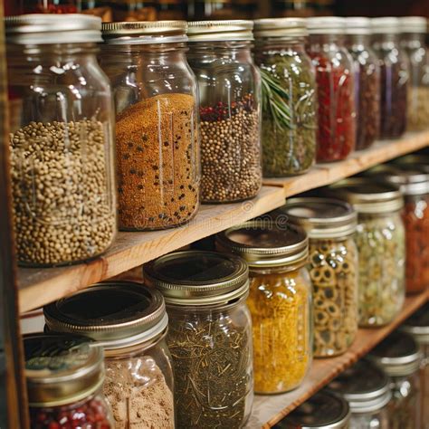 Traditional Natural Herbs in Jars Stock Illustration - Illustration of ...