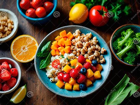 Image of a Beautifully Arranged Plate of Healthy Food Stock ...