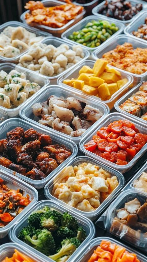 Colorful Assortment Fresh Ingredients Displayed Containers Market Stock ...