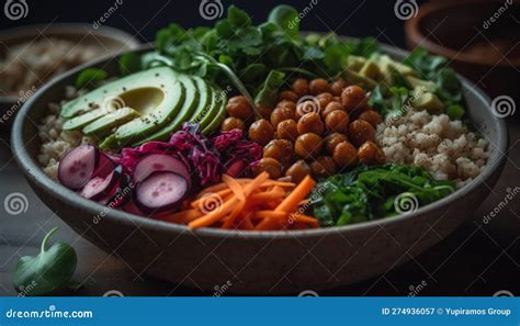 Healthy Salad Bowl with Fresh Organic Ingredients Generated by AI Stock ...