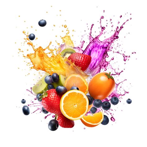 Premium Photo | A colorful fruit splashing in a splash of juice