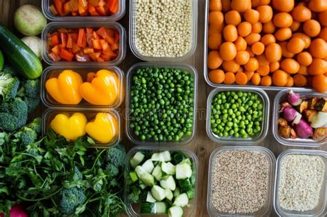 Vibrant Healthy Meal Prep Display Stock Illustration - Illustration of ...