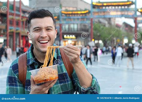 Man Eating Street Food in Asia Stock Photo - Image of beijing ...