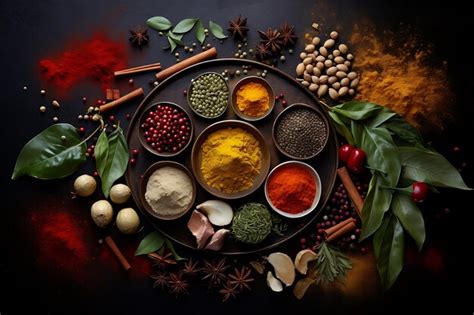 Vibrant Spices Ingredients Array | Premium AI-generated image