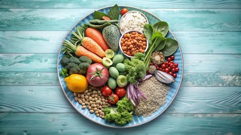 Colorful Illustration of a Balanced Plate with Foods 4k HD Photo for ...