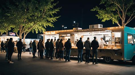 people queue to buy food at a food truck 46251113 Stock Photo at Vecteezy