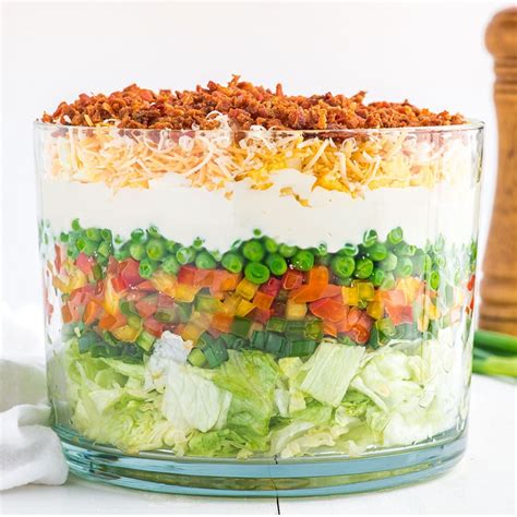 Classic 7 Layer Salad – Deliciously Sprinkled | Layered salad, 7 layer ...