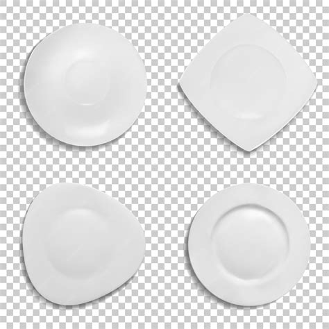 Free Vector | Plates different shapes illustration. Isolated 3D ...