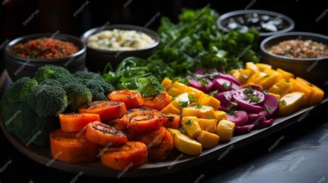 Premium Photo | Artfully arranged vegetable platter with vibrant colors ...