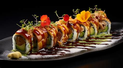 Premium AI Image | Art of Presentation Closeup of a Beautifully Plated Dish