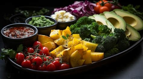 Premium Photo | Artfully arranged vegetable platter with vibrant colors ...