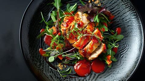 Elegant Gourmet Chicken Salad, Colorful and Fresh Ingredients. Perfect ...