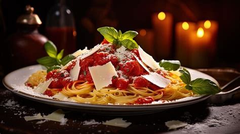 Premium AI Image | An appetizing pasta dish with tomato sauce and an ...